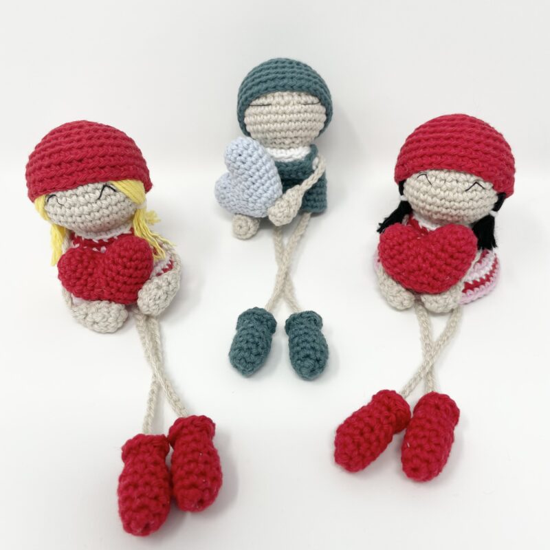 Valentines doll crochet pattern - Nordic Handmade