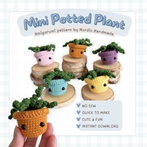 Mini potted plant Amigurumi crochet pattern