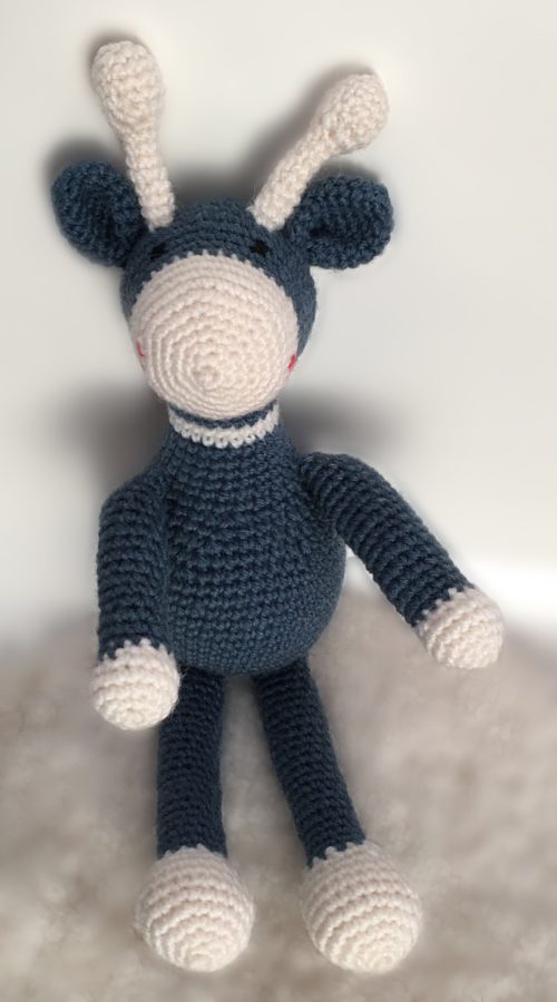 Blue giraffe crochet